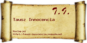 Tausz Innocencia névjegykártya
